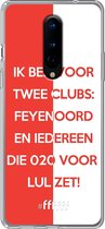 6F hoesje - geschikt voor OnePlus 8 -  Transparant TPU Case - Feyenoord - Quote #ffffff