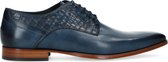 Black label - Heren - Donkerblauwe leren veterschoenen - Maat 44