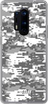 OnePlus 8 Pro Hoesje Transparant TPU Case - Snow Camouflage #ffffff