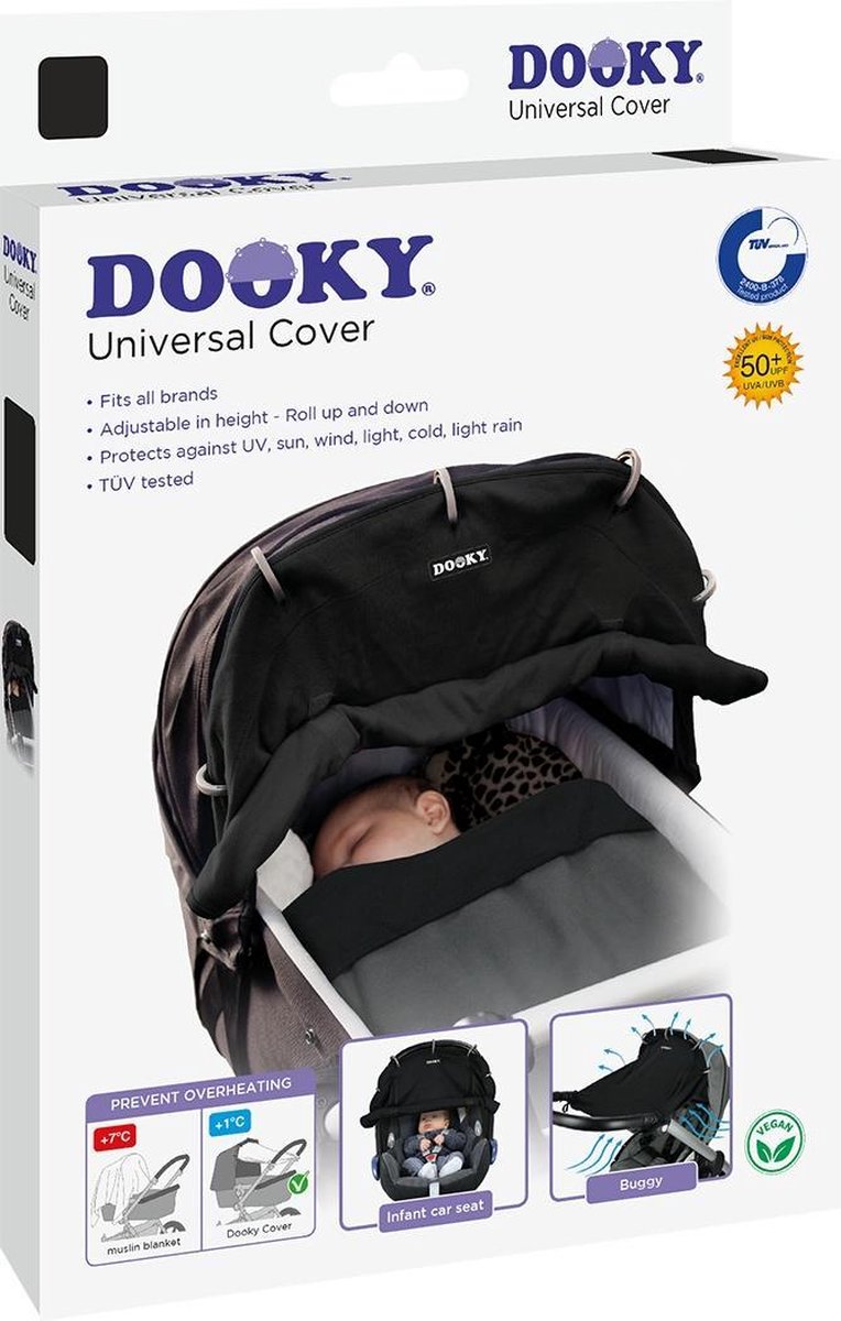 Dooky Universal Cover Zonnescherm - Zwart bol.com