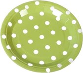 Gerimport Feestborden Dots 18 Cm Papier Groen 8 Stuks