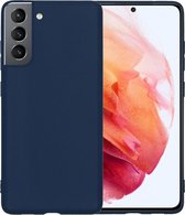 Hoesje Geschikt voor Samsung S21 Hoesje Siliconen Case Hoes - Hoes Geschikt voor Samsung Galaxy S21 Hoes Cover Case - Blauw