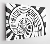 Piano keyboard printed music abstract fractal spiral pattern background.- Modern Art Canvas - Horizontal - 639812614 - 50*40 Horizontal