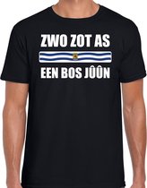 Zwo zot as een bos juun met vlag Zeeland t-shirt zwart heren - Zeeuws dialect cadeau shirt 2XL