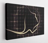 Design on the subject of bond between parent and child made of profiles of woman, child and abstract elements  - Modern Art Canvas  - Horizontal - 266419664 - 40*30 Horizontal