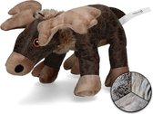 Elegant Moose - honden speelgoed - hondenknuffel met piep - 29 x 23 x 25 cm - Donkerbruin