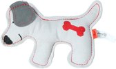 Tiny Doodles Doggy - Doodles Puppy - Hondenspeelgoed - Honden speeltje met piep - Lichtgrijs - 17 cm
