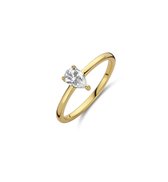 New Bling 9NB-0601-62 Zilveren Ring Dames - Zirkonia - Chaton - Pear - 6 mm - Maat 62 - Goudkleurig