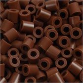 Strijkkralen,  medium , afm 5x5 mm, chocolate (32249), 6000stuks, gatgrootte 2,5 mm