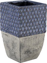PTMD Pot cloud blue keramiek creme vierkant hoog l
