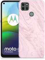 Smartphone hoesje Motorola Moto G9 Power Leuk Hoesje Marble Pink