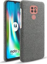 Motorola Moto G9 Play Stof Hard Back Cover Donker Grijs