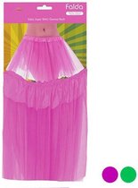 Tule rok voor dames, knalbonte meerlaagse tutu, rok voor carnaval en jaren 80-feestjes, fuchsia, L