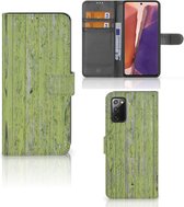 Wallet Book Case Samsung Galaxy Note 20 Telefoon Hoesje Green Wood