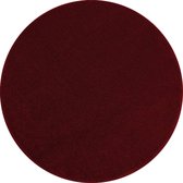 Rond Laag polig tapijt in de kleur donker rood