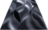 Loper Modern Desing Tapijt Geometrisch golvend ontwerp Zwart Grijs Wit