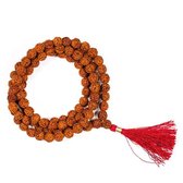 Mala Rudraksha 108 kralen met rode kwast - 0.9 - Zaad - M