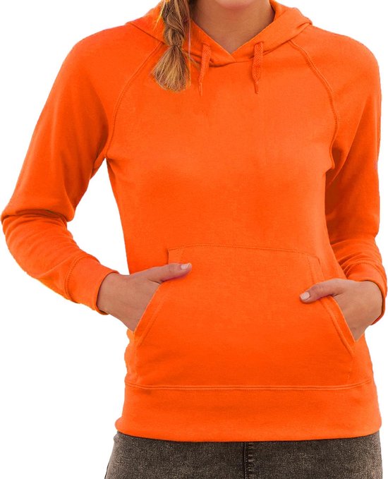 Oranje hoodie / sweater met capuchon - dames - raglan - basics - hooded  sweatshirts -... | bol.com