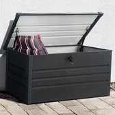 Rockford Kussenbox 400 liter - Opbergbox van metaal - Tuinkist met deksel en slot - Antraciet
