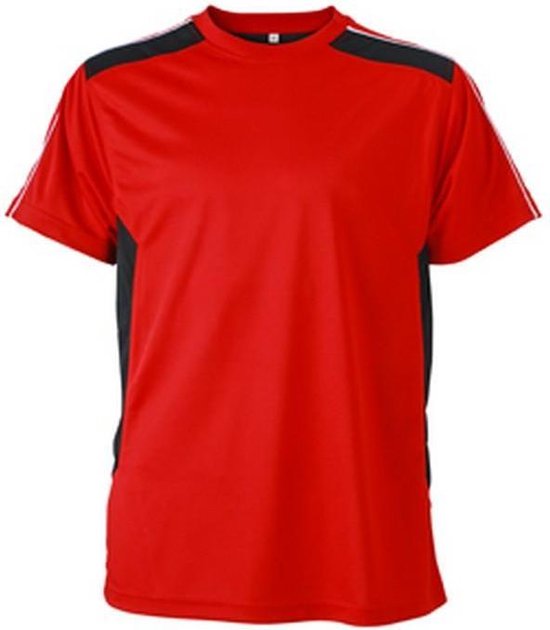 James and Nicholson Uniseks handwerkslieden T-Shirt (Rood/zwart)