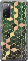 Leuke Telefoonhoesjes - Hoesje geschikt voor Samsung Galaxy S20 FE - Groen kubus - Soft case - TPU - Print / Illustratie - Groen