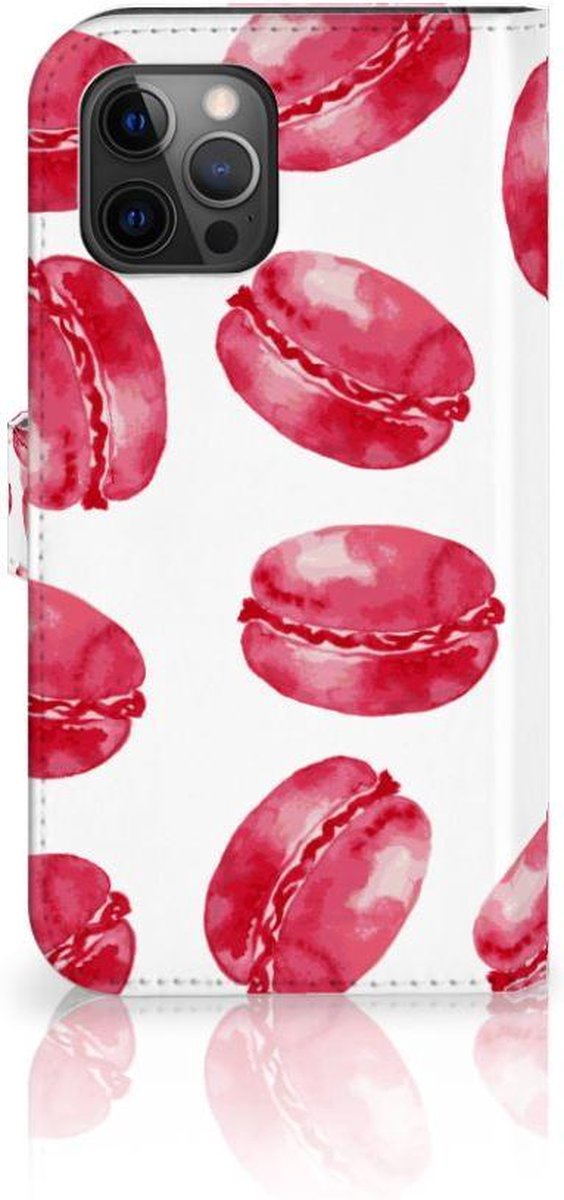 Apple iPhone 12 Pro Max Book Cover Pink Macarons