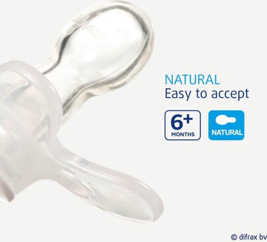 Difrax Fopspeen - Natural & Pure - 6+ Maanden - Pink van Difrax — afbeelding 5