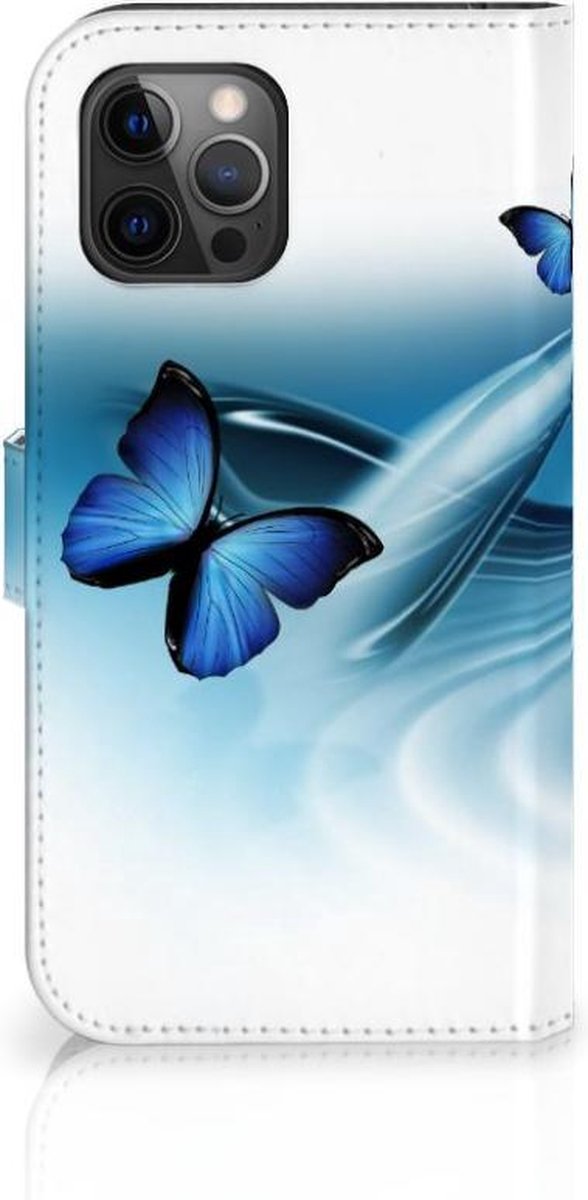 Book Case voor Apple iPhone 12 Pro Max Telefoonhoesje met Pasjes Vlinders