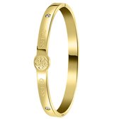 Guess Dames Guess goldplated bangle 4G logo - Staal - Armband - Cadeau - Moederdag - Stijlvol - 62 mm - Goudkleurig