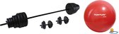 Tunturi - Fitness Set - Vinyl Barbell/Dumbbell Set 50Kg   - Gymball Rood 55 cm
