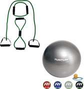 Tunturi - Fitness Set - Tubing Set Groen - Gymball Zilver 75 cm