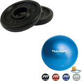 Tunturi - Fitness Set - Halterschijven 2 x 0,5 kg - Gymball Blauw 75 cm