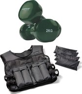 Tunturi - Fitness Set - Vinyl Dumbbell 2 x 2 kg - Gewichtsvest 10 kg