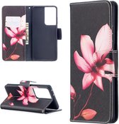 Samsung Galaxy S21 Ultra Portemonnee Hoesje met Bloemen Print