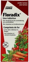 Salus Floradix IJzer-tabletten – Bij vermoeidheid – Voedingssupplement met ijzer – 84 tabletten