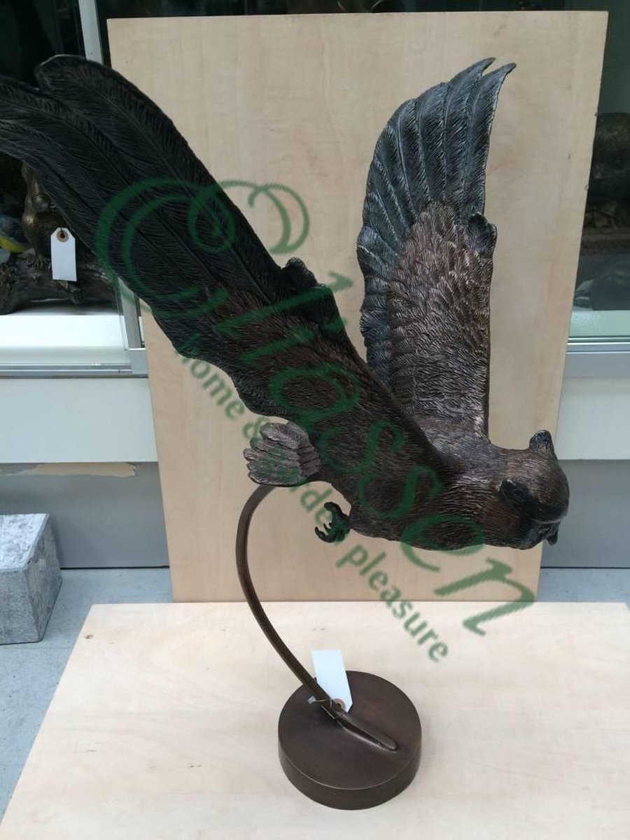 Overig Bronzen beeld uil met boek 22cm