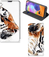 Telefoon Hoesje Geschikt voor Samsung Galaxy A31 Hoesje met Tekst Tiger
