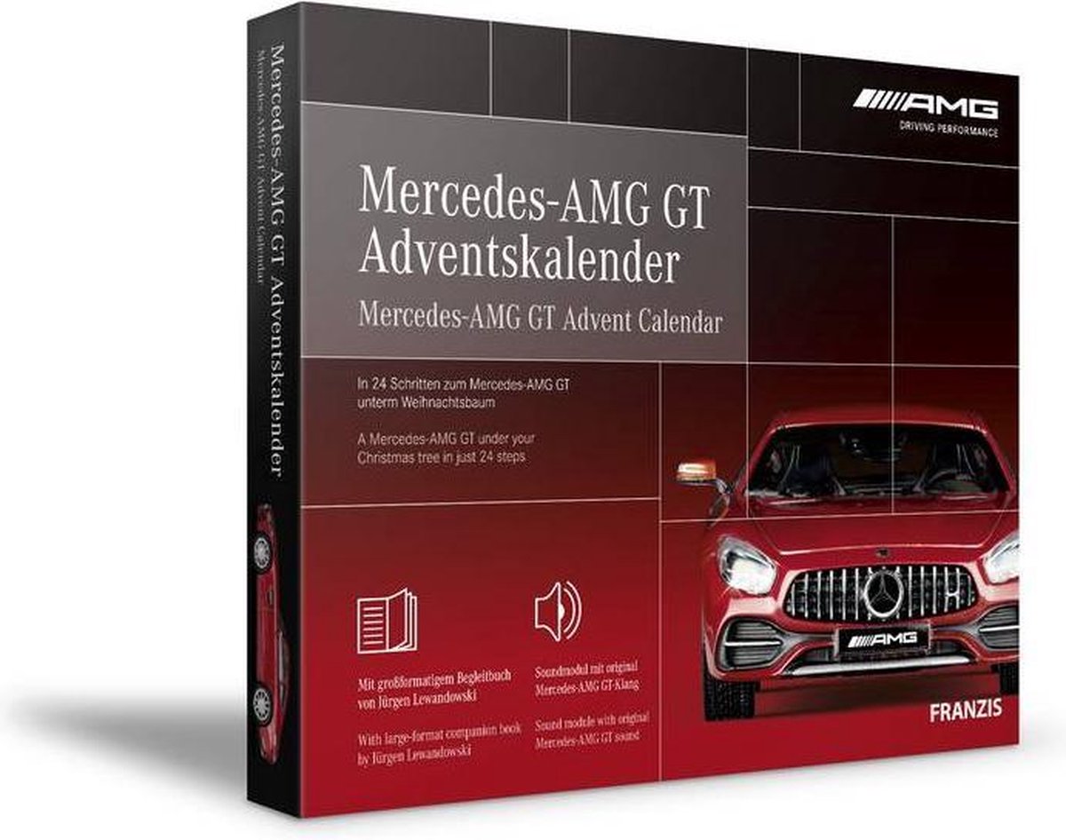 1:43 Franzis 67103-5 Mercedes-Benz AMG GT Adventskalender Plastic Modelbouwpakket - Franzis
