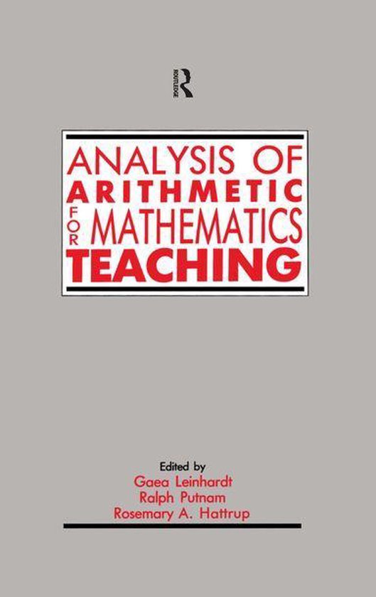 Analysis of Arithmetic for Mathematics Teaching - cover