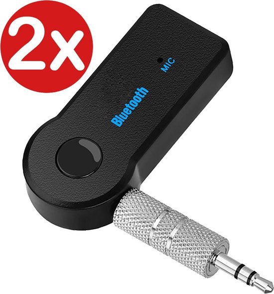 Draadloze Bluetooth Adapter Auto Bluetooth Receiver Audio Muziek AUX - 2  PACK | bol.com