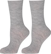 INSUA Sokken Dames - 2-Pack - Lichtgrijs - Maat 35-38