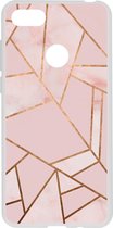 Design Backcover Motorola Moto E6 Play hoesje - Grafisch Roze / Koper