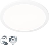 QAZQA steve - Moderne LED Dimbare Plafondlamp met Dimmer - 1 lichts - Ø 400 mm - Wit - Woonkamer | Slaapkamer | Keuken