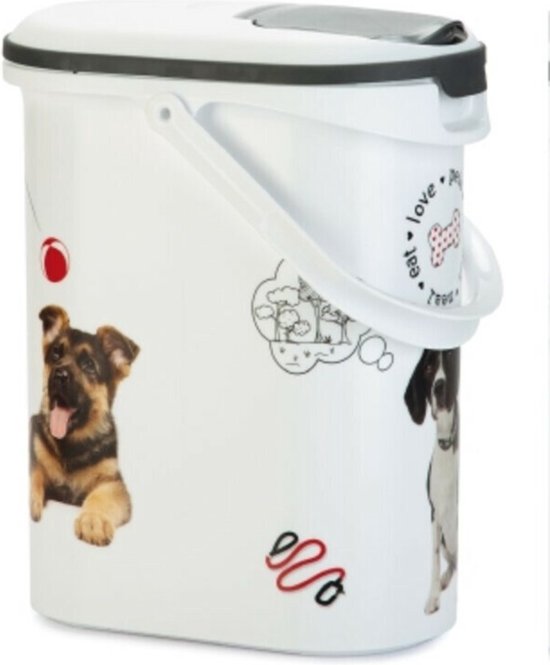 Curver - Voedselcontainer Hond 29 x 19 x 35 cm - Wit - 10 L- 4kg | bol.com