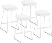 Fromm & Starck Barkruk - set van 4 - tot 150 kg - zitting 38 x 36 cm - wit
