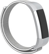 Shop4 - Fitbit Alta HR Bandje - Nylon Wit Grijs