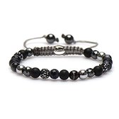 KARMA armband 83157 Spiral Silver Star XS (grey crystal)