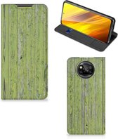 Telefoon Hoesje Xiaomi Poco X3 | Poco X3 Pro Wallet Case Green Wood