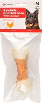 Flamingo hondensnack Geknoopt been kip 15cm. Let op: 1 zakje met 1 stuk!