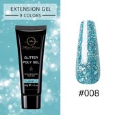 Shinemore Polygel Gel nagels 30 Gram Tube Full Blue Glitter